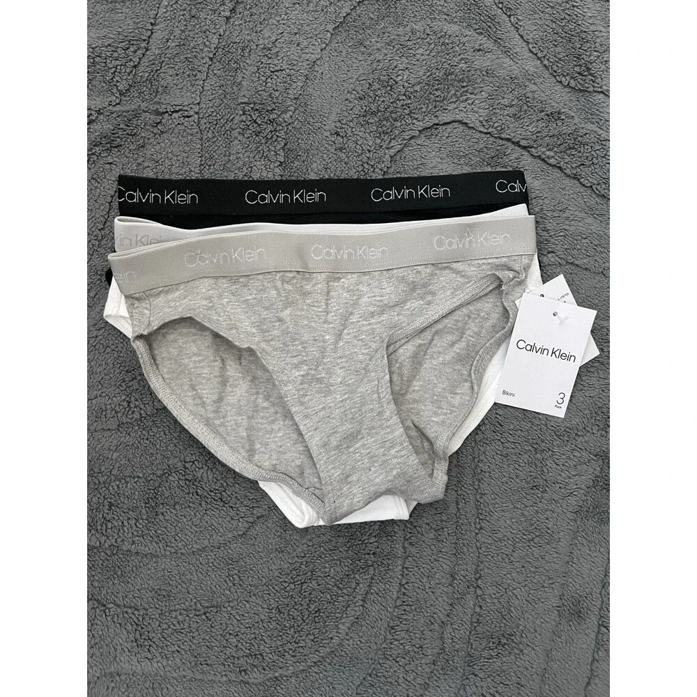 New 3 Pack Calvin Klein Girls Bikini Underwear Size Large (10/12)